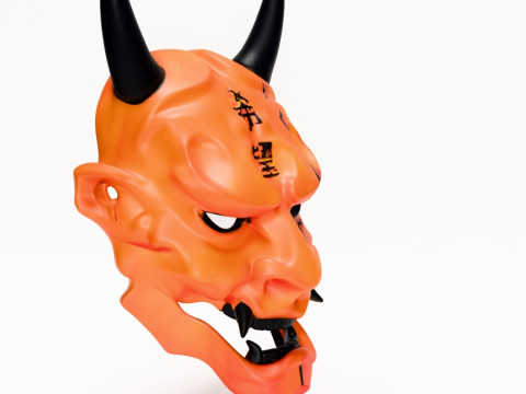3D Printing Cyberpunk Oni Mask toy Modèle 3D
