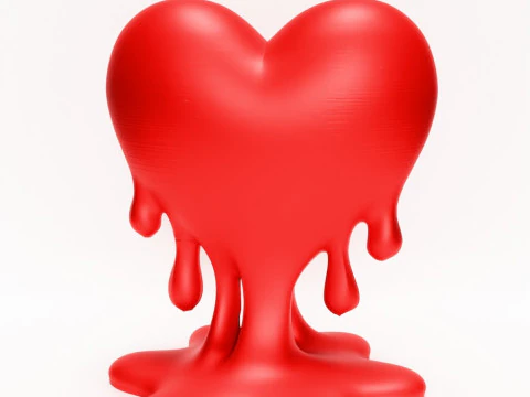 3D Printing Drip Heart toy 3D Model