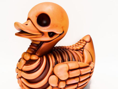 3D Printing Duck Minimalist Skeletal toy 3D Model