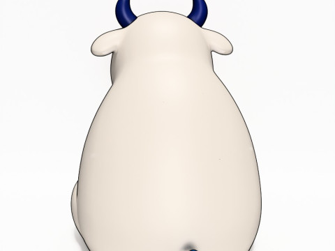 3D Printing Sit Cow Minimalist toy Modèle 3D