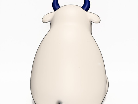 3D Printing Sit Cow Minimalist toy Modèle 3D
