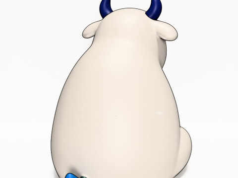 3D Printing Sit Cow Minimalist toy Modèle 3D
