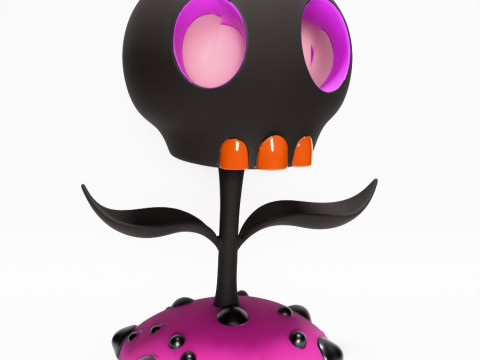 3D Printing Skull Flower toy 3D Model