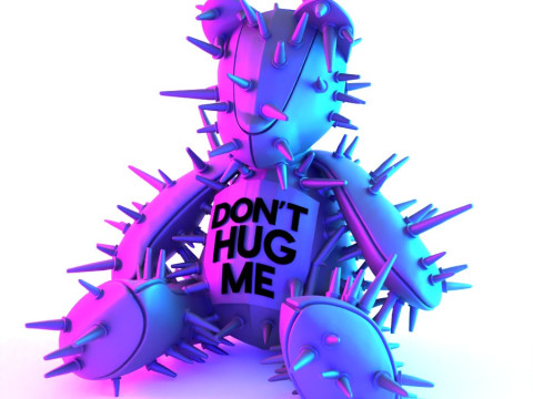 3D Printing Teddy Bear Punk Dont Huge Me toy Modello 3D