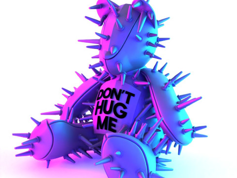 3D Printing Teddy Bear Punk Dont Huge Me toy Modello 3D