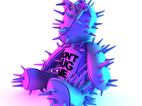 3D Printing Teddy Bear Punk Dont Huge Me toy Modello 3D
