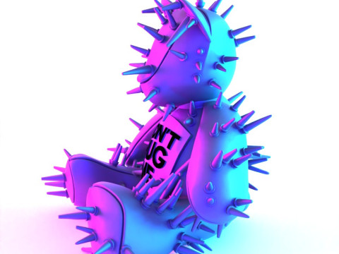 3D Printing Teddy Bear Punk Dont Huge Me toy Modello 3D