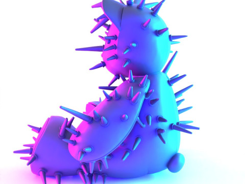3D Printing Teddy Bear Punk Dont Huge Me toy Modello 3D