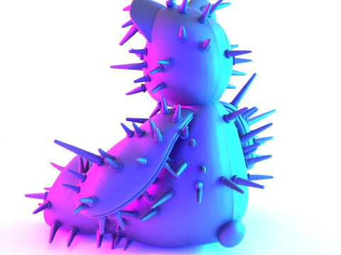 3D Printing Teddy Bear Punk Dont Huge Me toy Modello 3D