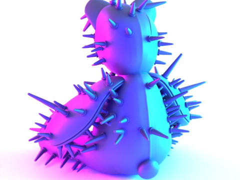 3D Printing Teddy Bear Punk Dont Huge Me toy Modello 3D