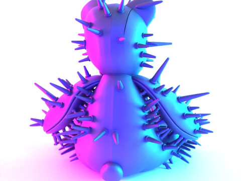 3D Printing Teddy Bear Punk Dont Huge Me toy Modello 3D