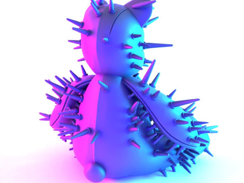 3D Printing Teddy Bear Punk Dont Huge Me toy Modello 3D