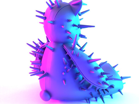 3D Printing Teddy Bear Punk Dont Huge Me toy Modello 3D