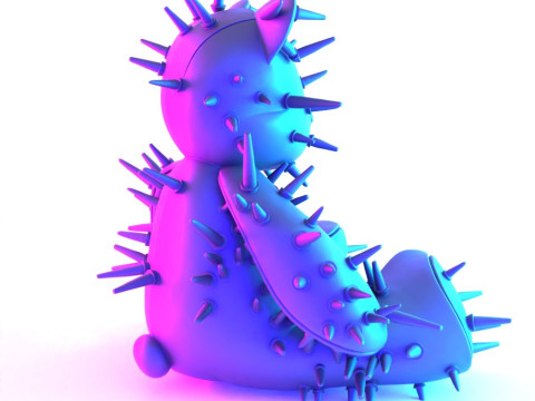 3D Printing Teddy Bear Punk Dont Huge Me toy Modello 3D