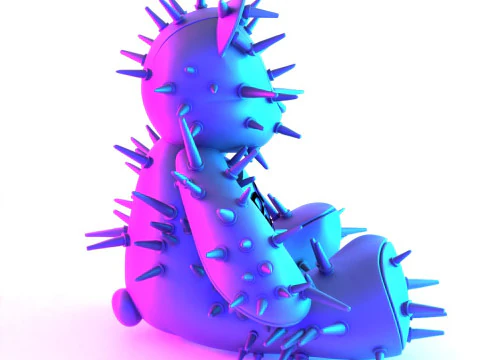3D Printing Teddy Bear Punk Dont Huge Me toy 3D Model
