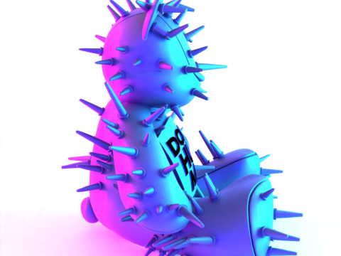 3D Printing Teddy Bear Punk Dont Huge Me toy Modello 3D