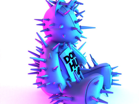 3D Printing Teddy Bear Punk Dont Huge Me toy Modello 3D