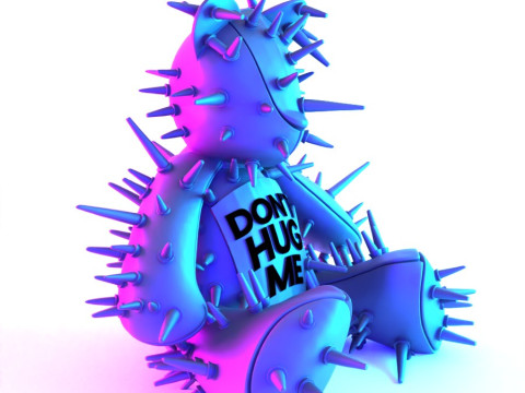 3D Printing Teddy Bear Punk Dont Huge Me toy Modello 3D