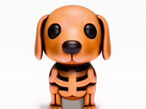 3D Printing Woody Dog Minimalist Skeletal toy 3D मॉडल
