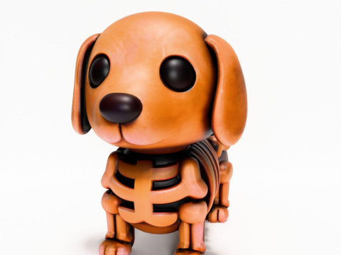 3D Printing Woody Dog Minimalist Skeletal toy 3D मॉडल