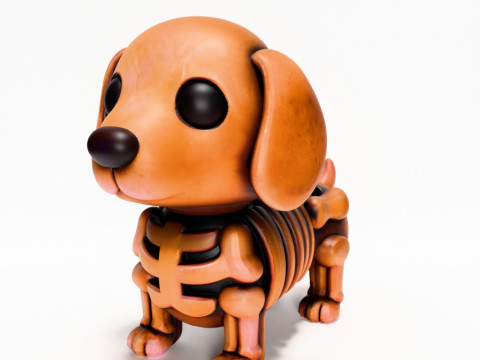 3D Printing Woody Dog Minimalist Skeletal toy 3D मॉडल