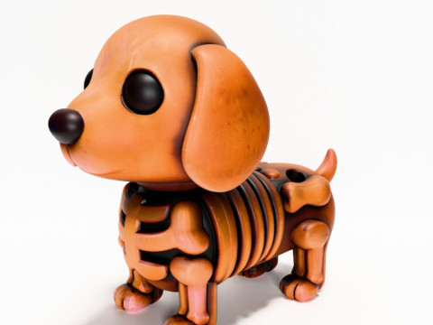 3D Printing Woody Dog Minimalist Skeletal toy 3D मॉडल