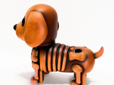 Brinquedo esquel&eacute;tico minimalista com impress&atilde;o 3D Woody Dog Modelo 3D