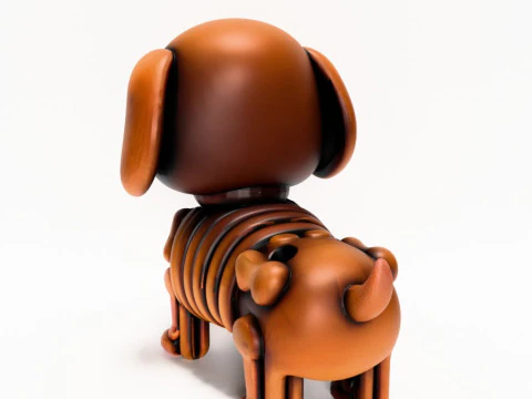 Brinquedo esquel&eacute;tico minimalista com impress&atilde;o 3D Woody Dog Modelo 3D