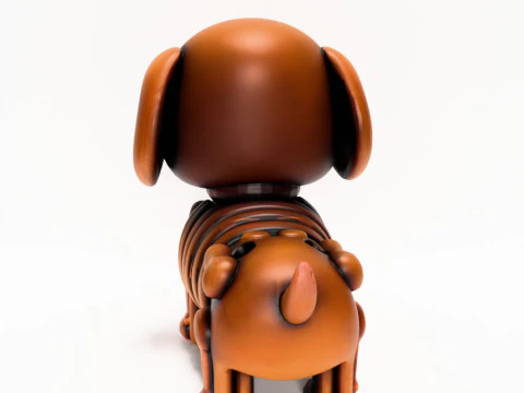 Brinquedo esquel&eacute;tico minimalista com impress&atilde;o 3D Woody Dog Modelo 3D