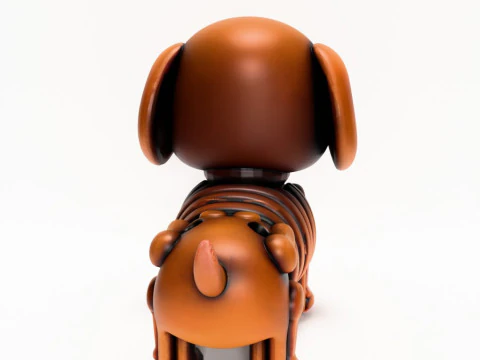 Brinquedo esquel&eacute;tico minimalista com impress&atilde;o 3D Woody Dog Modelo 3D