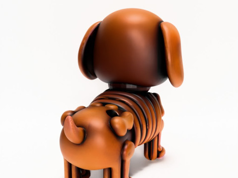 3D Printing Woody Dog Minimalist Skeletal toy 3D मॉडल
