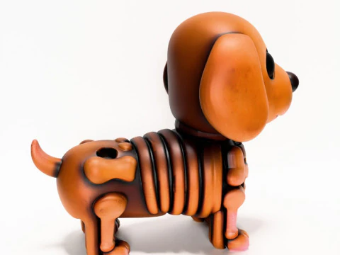 Brinquedo esquel&eacute;tico minimalista com impress&atilde;o 3D Woody Dog Modelo 3D