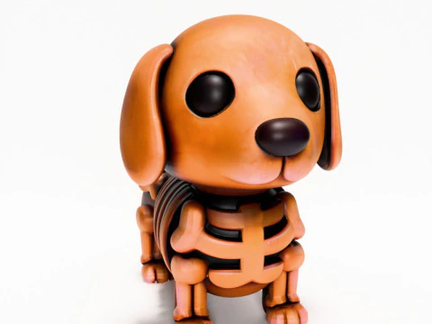 Brinquedo esquel&eacute;tico minimalista com impress&atilde;o 3D Woody Dog Modelo 3D