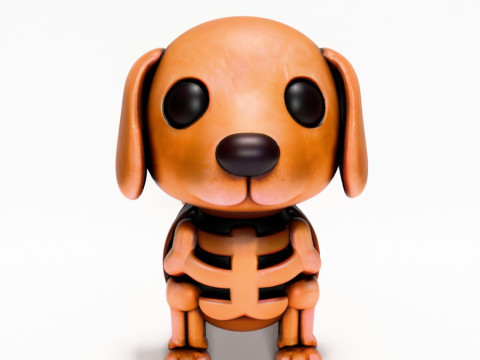 3D Printing Woody Dog Minimalist Skeletal toy 3D मॉडल