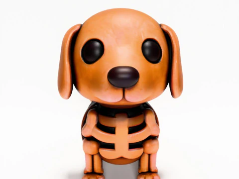 Brinquedo esquel&eacute;tico minimalista com impress&atilde;o 3D Woody Dog Modelo 3D