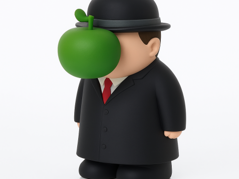 3D Printing The Son of Man Rene Magritte toy 3D Модель
