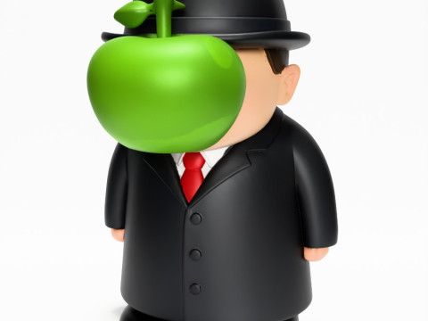 3D Printing The Son of Man Rene Magritte toy 3D Модель