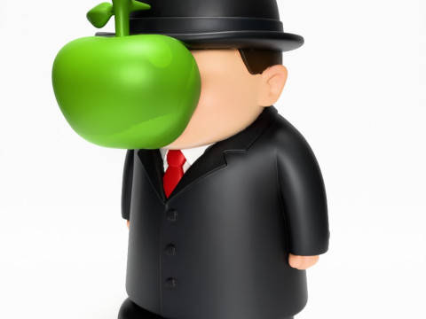 3D Printing The Son of Man Rene Magritte toy 3D Модель