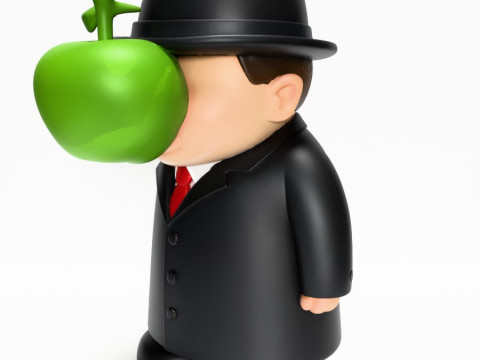 3D Printing The Son of Man Rene Magritte toy 3D Модель