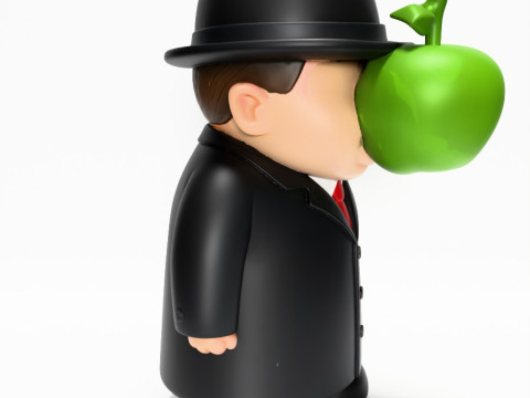 3D Printing The Son of Man Rene Magritte toy 3D Модель