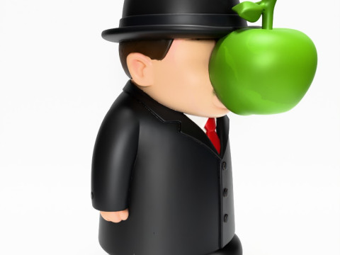 3D Printing The Son of Man Rene Magritte toy 3D Модель