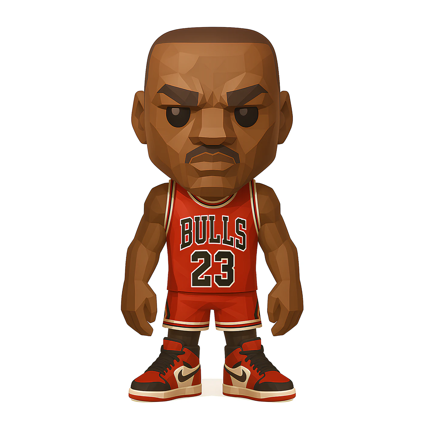 3D Printing Bulls Michael Air 1 Funko Pop Low Poly toy 3D Model .c4d .max .obj .3ds .fbx .stl .blend 