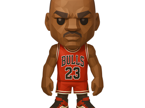 3D Printing Bulls Michael Air 1 Funko Pop Low Poly toy 3D Model