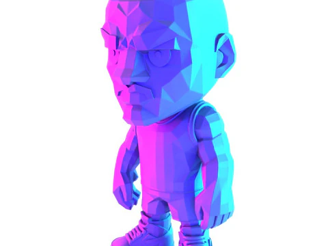 3D Printing Bulls Michael Air 1 Funko Pop Low Poly toy 3D Model