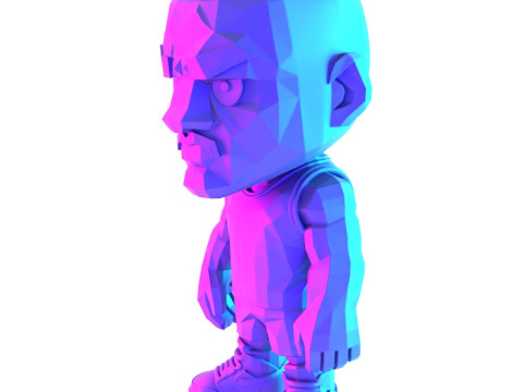 3D Printing Bulls Michael Air 1 Funko Pop Low Poly toy 3D Модель
