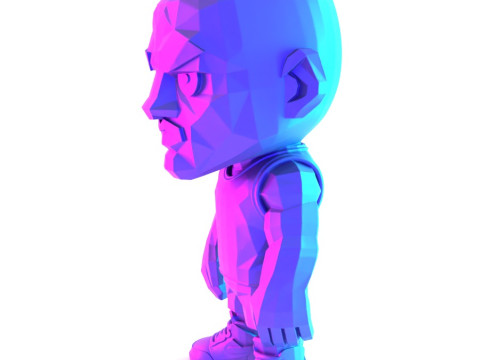 3D Printing Bulls Michael Air 1 Funko Pop Low Poly toy 3D Модель