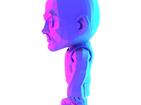 3D Printing Bulls Michael Air 1 Funko Pop Low Poly toy 3D Модель
