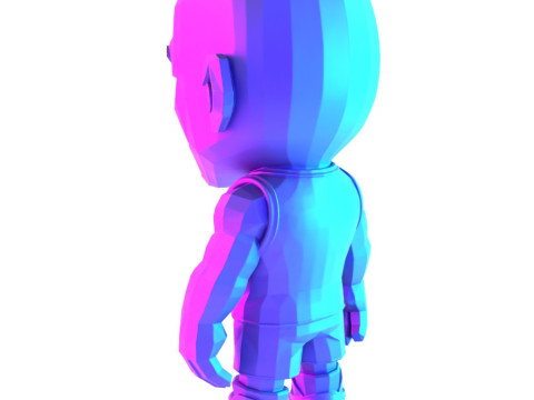 3D Printing Bulls Michael Air 1 Funko Pop Low Poly toy 3D Модель