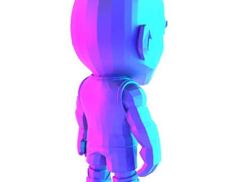 3D Printing Bulls Michael Air 1 Funko Pop Low Poly toy 3D Модель