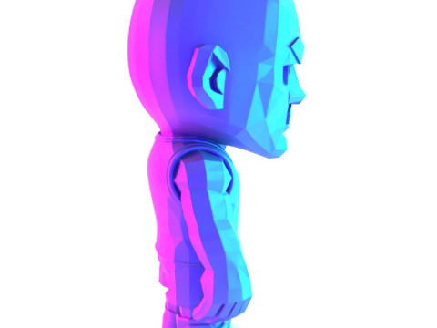 3D Printing Bulls Michael Air 1 Funko Pop Low Poly toy 3D Модель